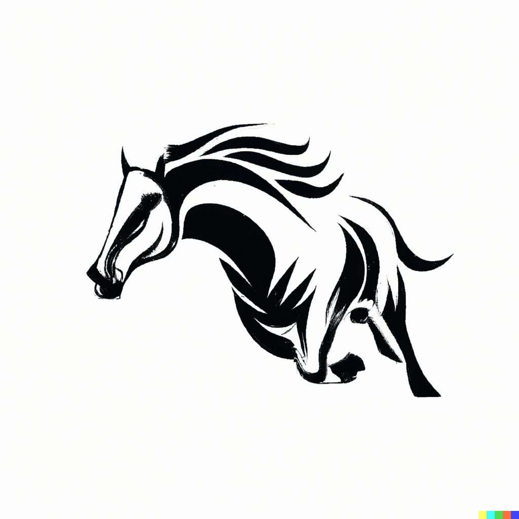 a horse, brand mark
